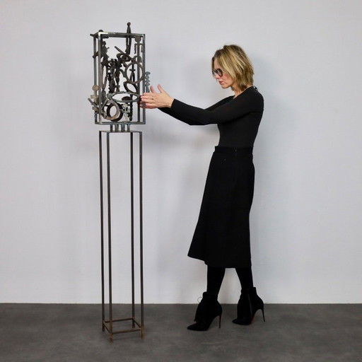 Handgeschnittene Stahlskulptur von Ben Oldenhof, Niederlande, 1999