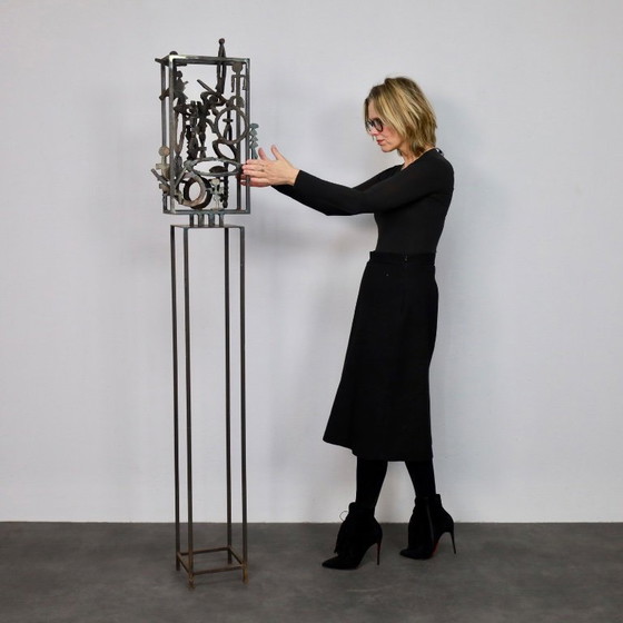 Image 1 of Handgeschnittene Stahlskulptur von Ben Oldenhof, Niederlande, 1999