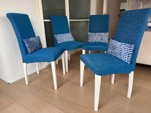 Set of 4 Calligaris chairs with Designers Guild covers – excellent condition
