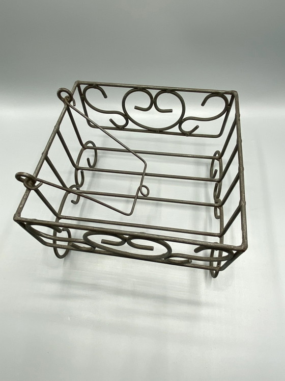 Mid-Century Metal Scrolled Organizer Basket – Decorative Objects, Mid Century Modern (photo 3 of 6)