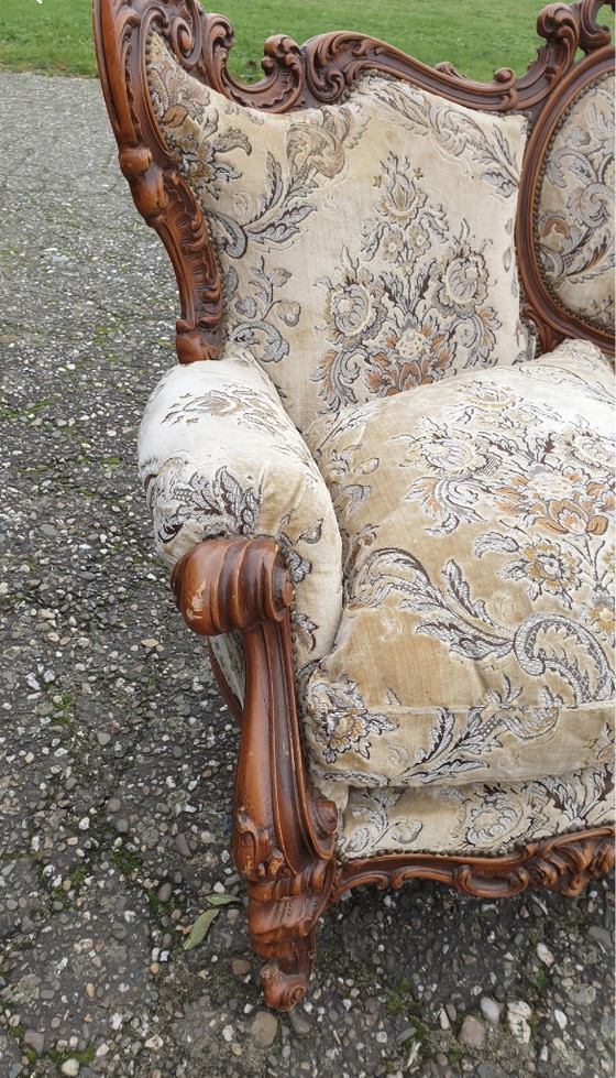 Canapé Baroque Italien – Meubles, Textile, Wood (photo 2 of 7)