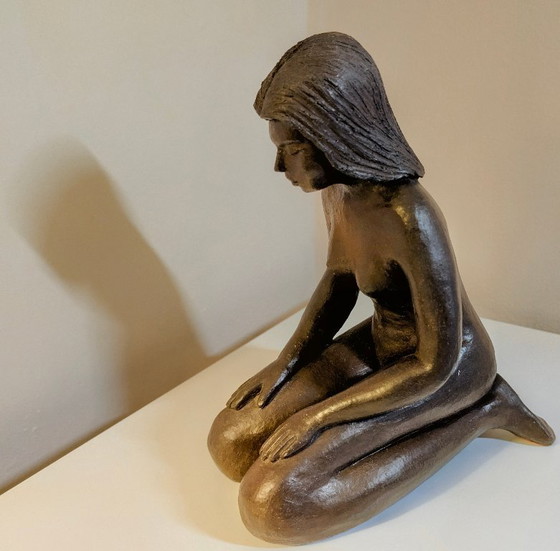Handmade artist or studio ceramic, ceramic figure, approx. 25 cm, marked 84 – Sculpture (photo 4 of 9)
