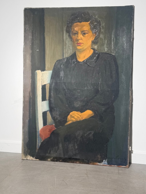 Dré Van Den Langenbergh - Olieverf op doek - Portret – schilderijen tekeningen