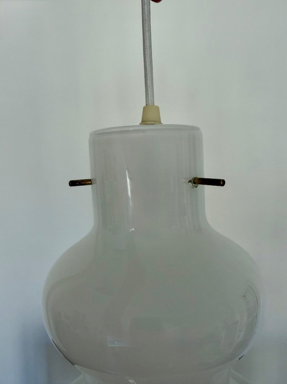 Lampada a sospensione bianca Murano, Massimo Vignelli per Gino Vistosi – Lampade a sospensione (photo 4 of 5)
