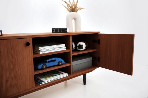 Image 1 of Dressoir van gebeitst teakhout voor tv T-S14