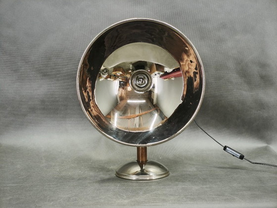 Image 1 of 1930s Bauhaus Chrome Table Lamp with Beech Handle, Czechoslovakia