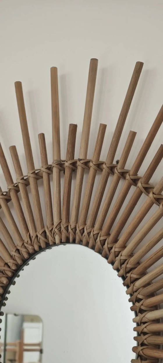 Rattan Sonnen Spiegel 1970 – Wicker, Vintage (photo 14 of 15)