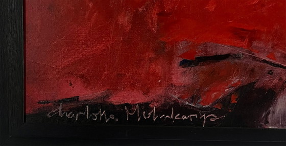 Image 1 of Charlotte Molenkamp - Painting with a fish, oil on canvas, very large