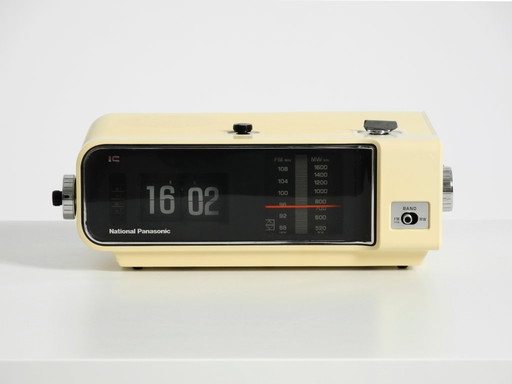 Original 1970s National Panasonic flip-number radio alarm clock model RC-6003B near to mint condition