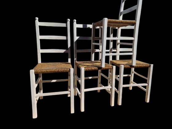 Table ancienne de ferme + 4 chaises – &Tradition, Salles à manger complètes, Bois, Osier (photo 5 of 6)