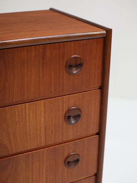 Image 1 of Hoge ladekast teak vintage Deens 1960s