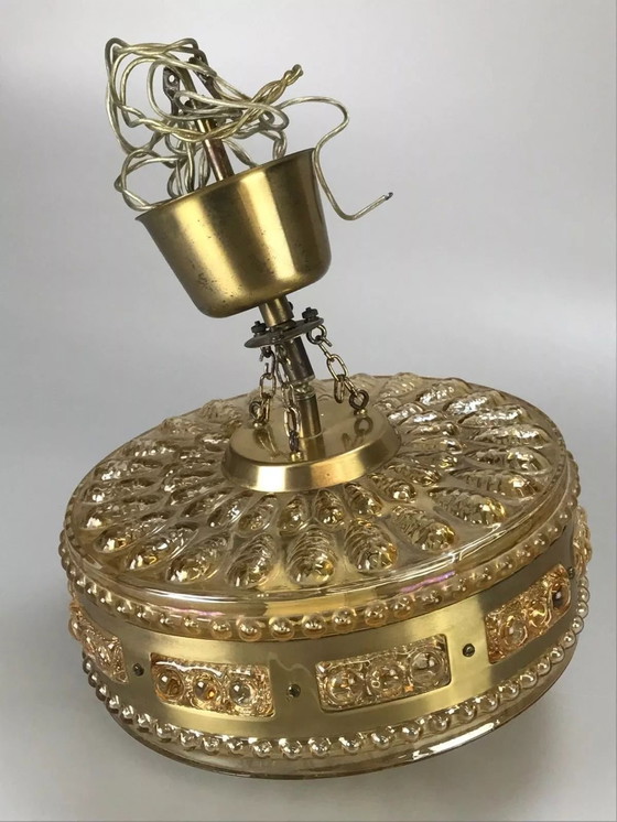 Image 1 of 60s 70s hanglamp bollamp bubble messing glas space age design