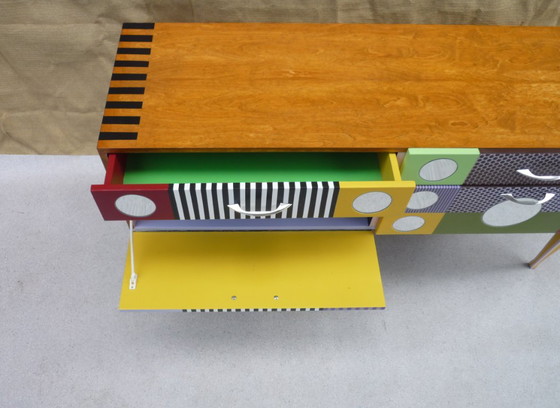 Small Low Colorful Sideboard – Chest of drawers, Wood (photo 7 of 11)