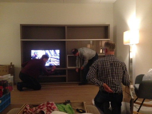 Meuble TV taupe brillant