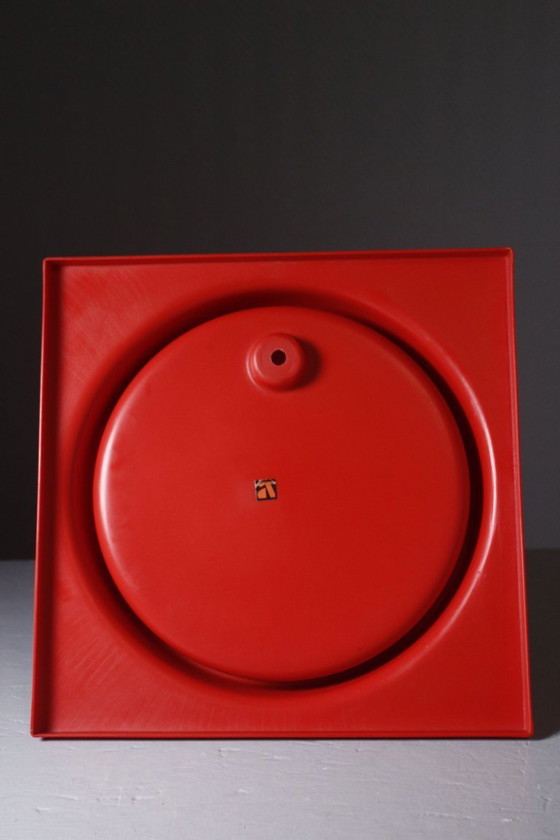 Image 1 of Space Age 1970s design mirror ARTIPRESENT glossy red ABS