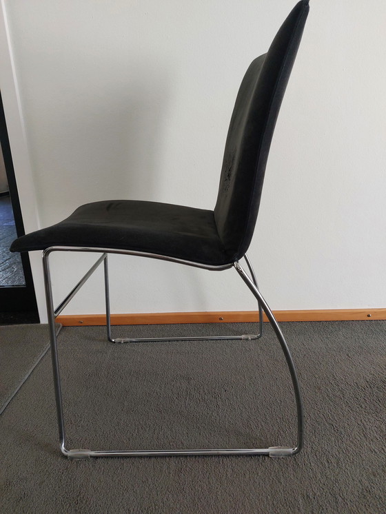 Image 1 of Sedia da pranzo Pastoe tipo penant in tessuto alcantara antracite scuro