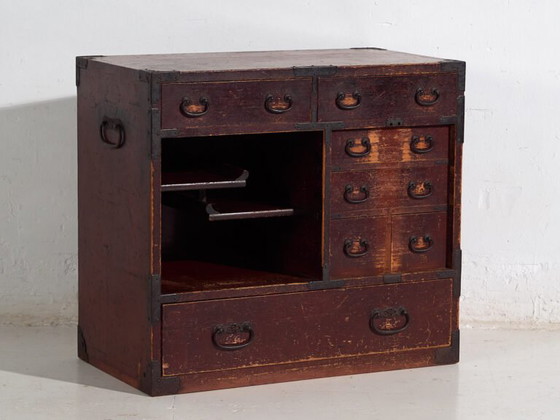 Antique Japanese cedarwood choba-dansu, Meiji/Taishō period (c. ) #45 – Chest of drawers, Cast Iron (photo 32 of 40)