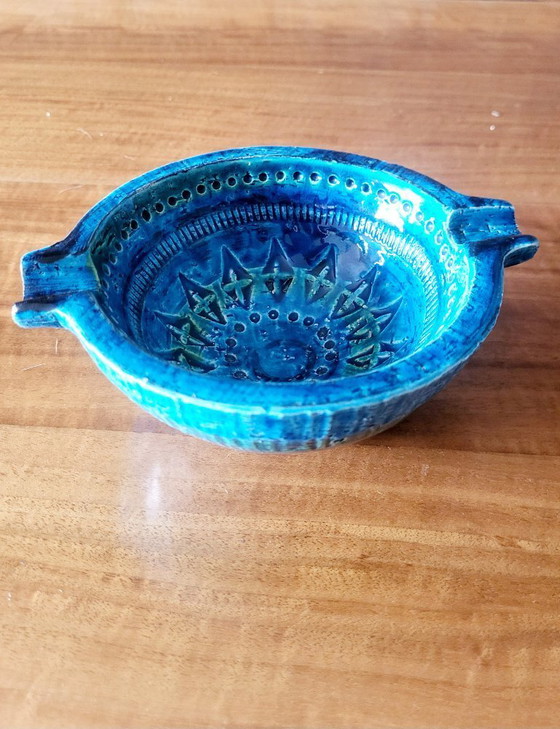 Image 1 of Cendrier en céramique bleue Rimini, Aldo Londi pour Bitossi, 1960 Italie