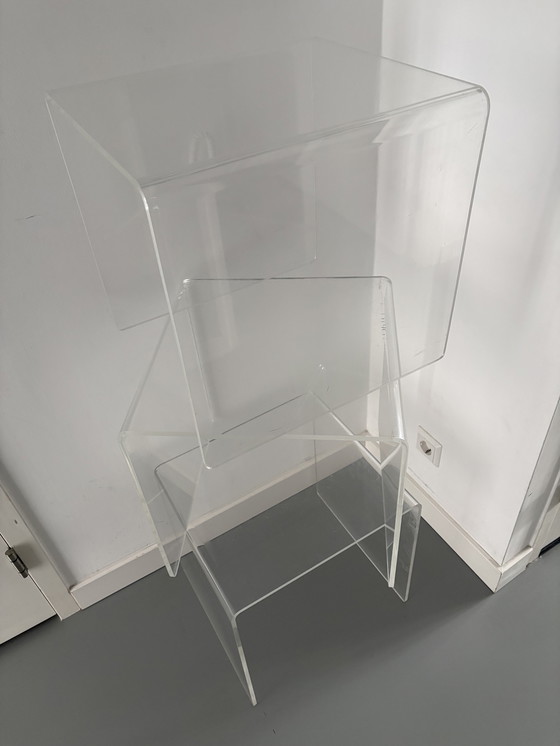 Image 1 of Tavolini laterali vintage in plexiglass