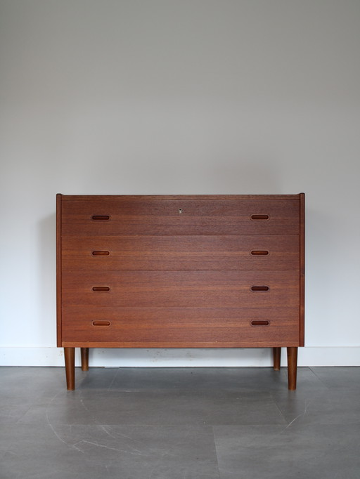 Vintage dänische breite Kommode aus Teakholz – ladekasten, Wood