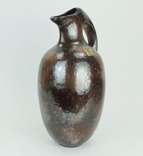 Image 1 of ruscha art VASE Krug Tropfglasur Schattierungen von lila schwarz braun 1970 80er Jahre Modell 370