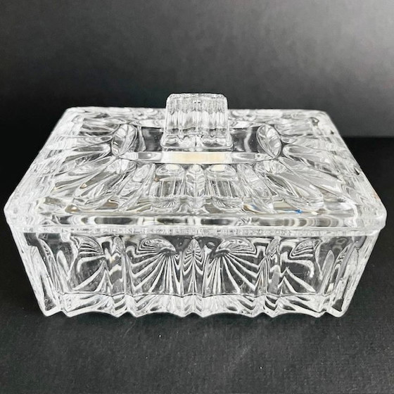 Image 1 of Antique French jewelry box cut crystal cigarette case 1900's