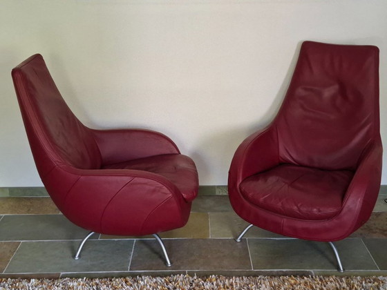 2x Rolf Benz Armchair – Leather, rvs (photo 2 of 5)