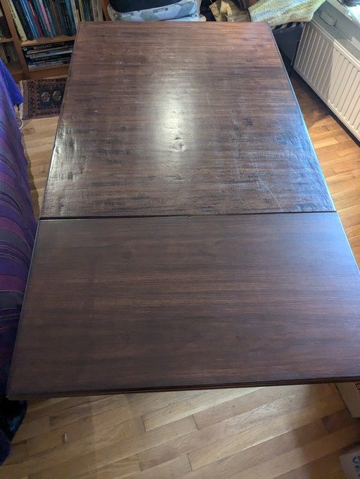 Art Nouveau Eettafel. Aan Beide Zijden 2X Uittrekbaar. Lengte Is 130 Cm + Naar Wens 1 Tot Max 4X 55Cm Uittrekbaar.