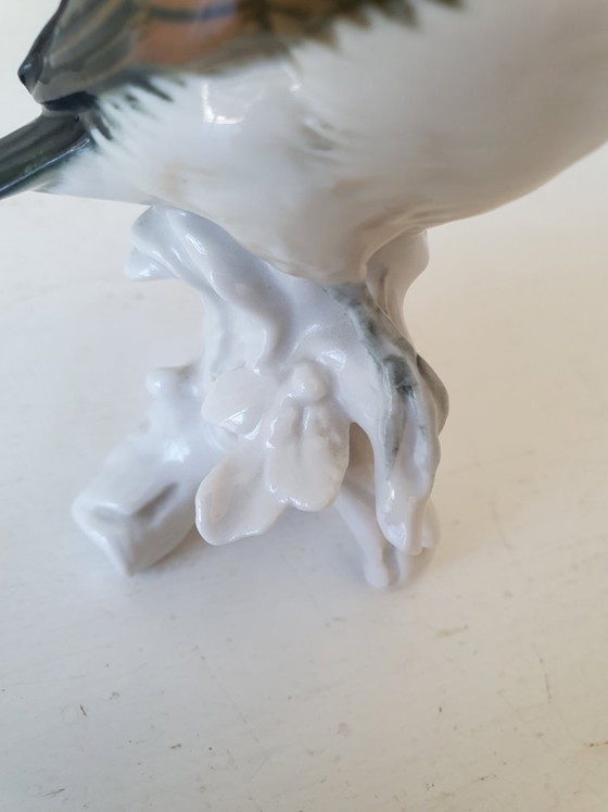 Image 1 of Uccellino in porcellana di Karl Ens – cincia dal ciuffo – dipinto a mano