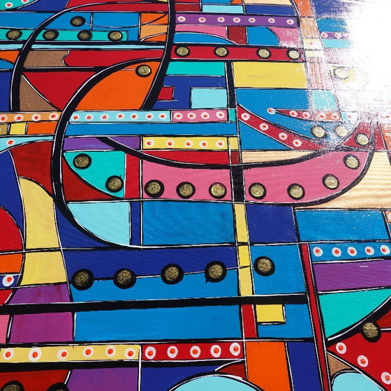 Image 1 of Cubism A1358 - abstract painting on XXL canvas