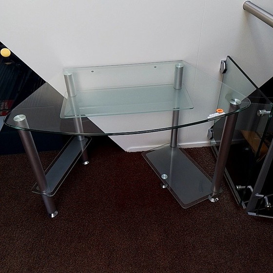 Image 1 of Clear Glass computer table