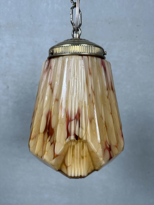 Lámpara colgante Art Déco de opalina