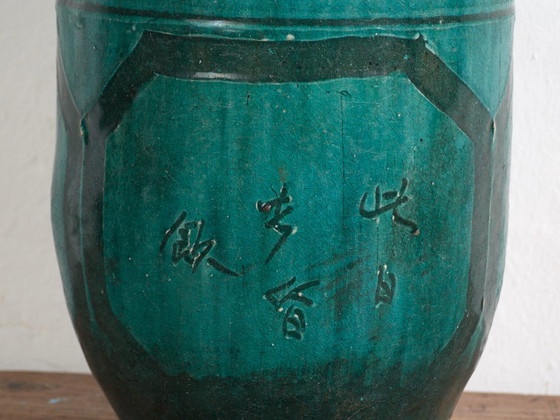 Antique green glazed ceramic vase (c.1820) #35 (photo 26 of 40)