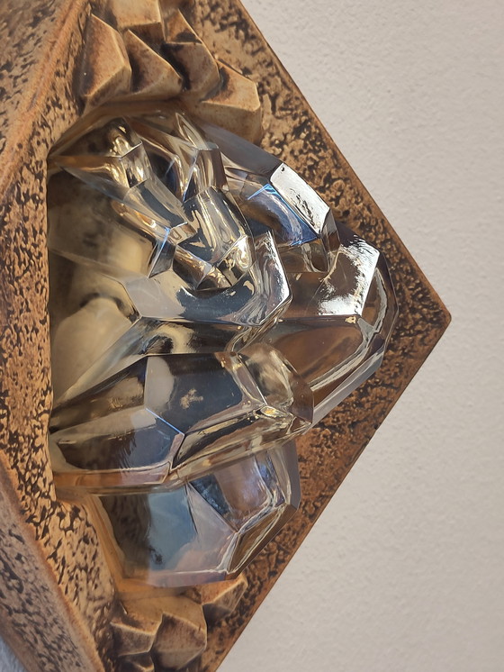 Image 1 of Jaren 70 brutalistische lamp keramiek 