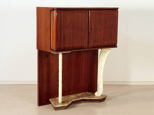 Meuble de bar en acajou style Dassi, années 1950