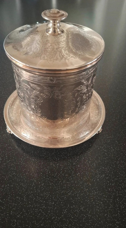 Versilberte Keksdose Barker Ellis England