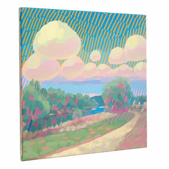 Image 1 of Painting of Isar clouds, hand-painted unique piece, nature, landscape painting, sky, acrylic painting 50x50cm