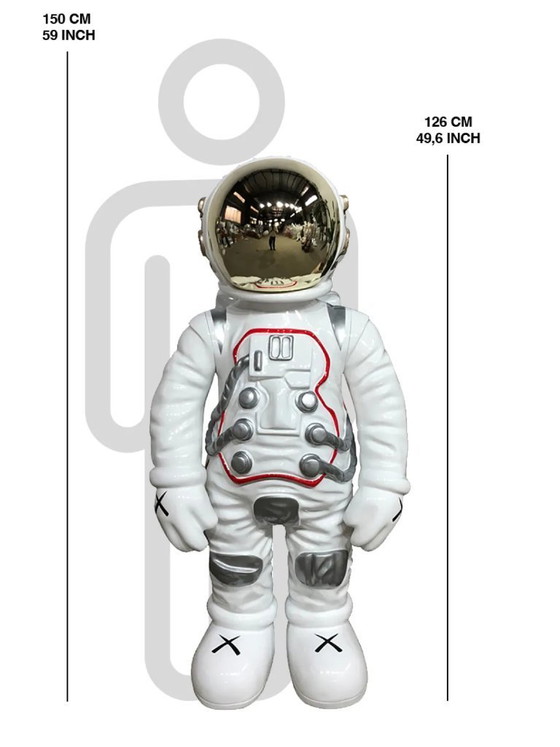 Image 1 of Fiberglass Sculpture - Astronaut - White