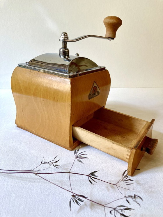 Image 1 of Wooden coffee grinder, Deve brand (Netherlands), 1950s