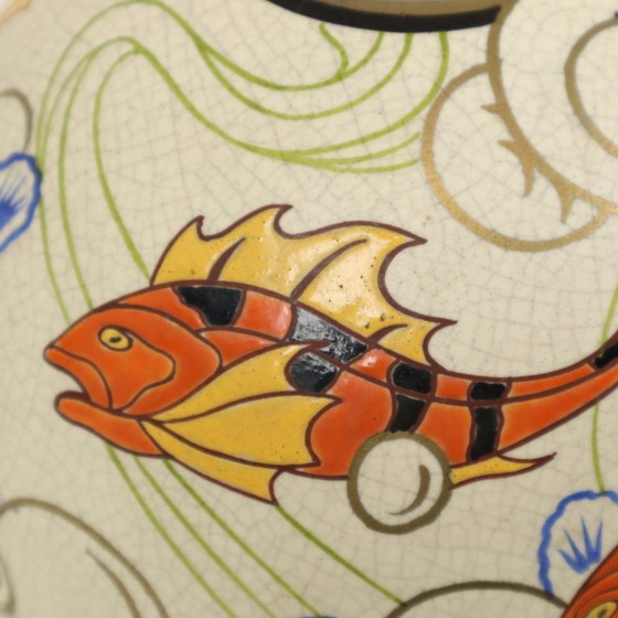 Image 1 of Rare Art Deco Vase Fish Orchids