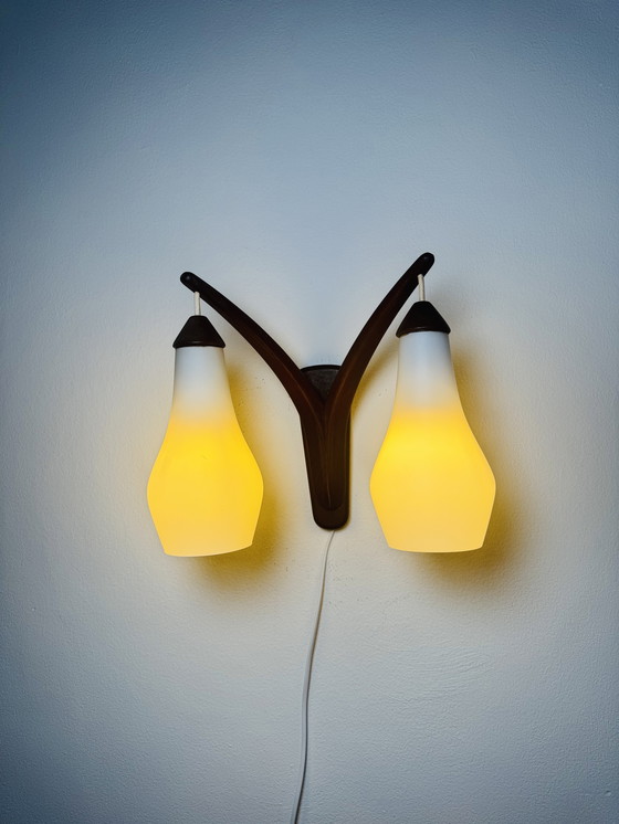 Image 1 of lampada da parete a doppio braccio di UNO & ÖSTEN KRISTIANSSON per LUXUS, SVEZIA, 1960