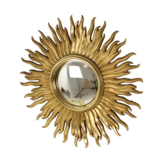 Image 1 of Vintage Bladgoud Vergulde Zonnespiegel Sunburst Convex 52cm