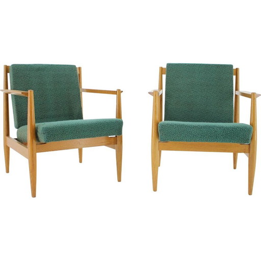 Par de sillones vintage de madera de Thonet, Checoslovaquia, 1960