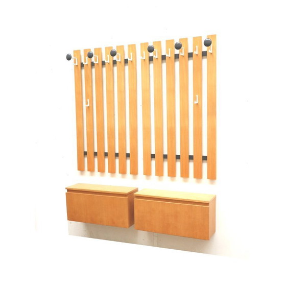 Image 1 of Large vintage coat rack with sideboard made in the 1970s