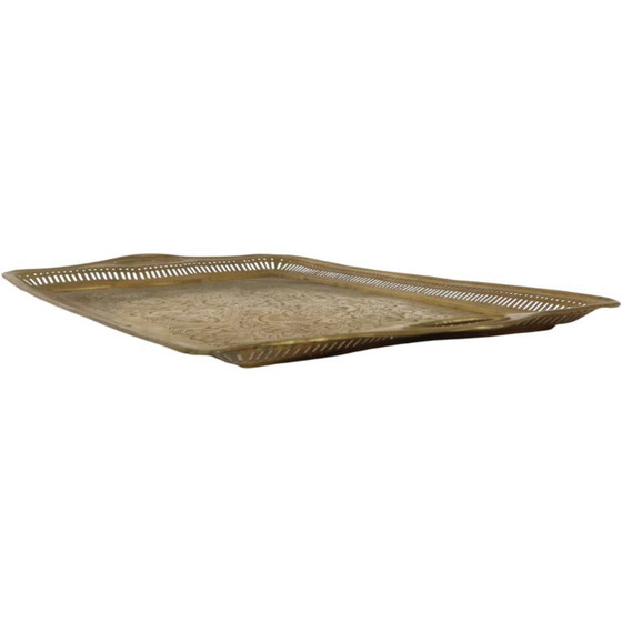 Vassoio vintage orientale in ottone con decorazioni floreali, 50 cm – Oggetti decorativi, Brass (photo 15 of 17)