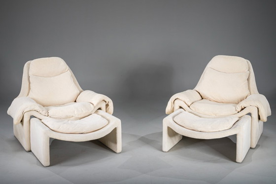 Image 1 of  Chaises et ottomans P60 par Vittorio Introini pour Saporiti, 1960, ensemble de 4