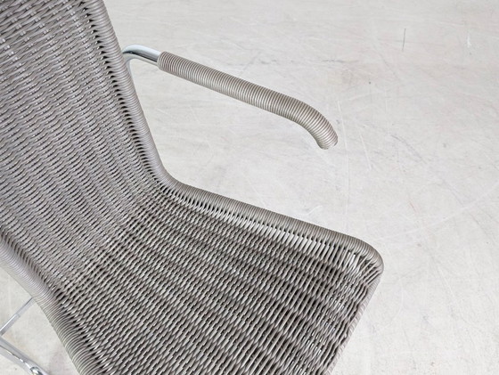 Image 1 of Silla original Tecta D26E, gris tejido, silla cantilever con reposabrazos