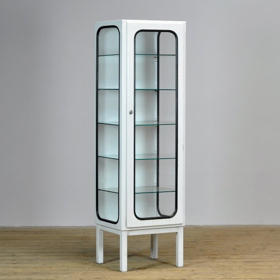 Vintage medische kast, jaren 70 – Vitrinekasten, Glas, Metaal (photo 3 of 9)