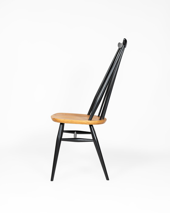 Image 1 of 2 X Moustache Dining Chairs By L. Ercolani For Ercol In Black And Elm Wood