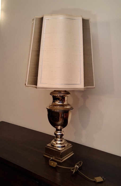 Vintage massief messing tafellamp jaren 50